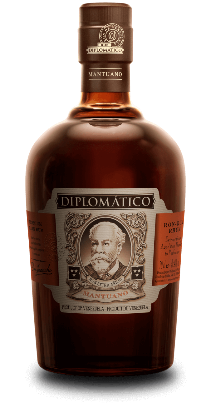 A bottle of Diplomatico Mantuano, one of the best rums for cocktails like the Zombie